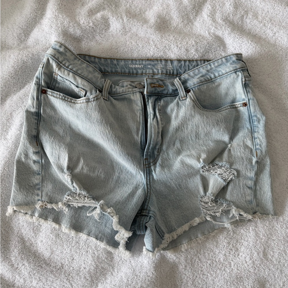 Old Navy Light Blue Distressed Denim Cutoff Shorts